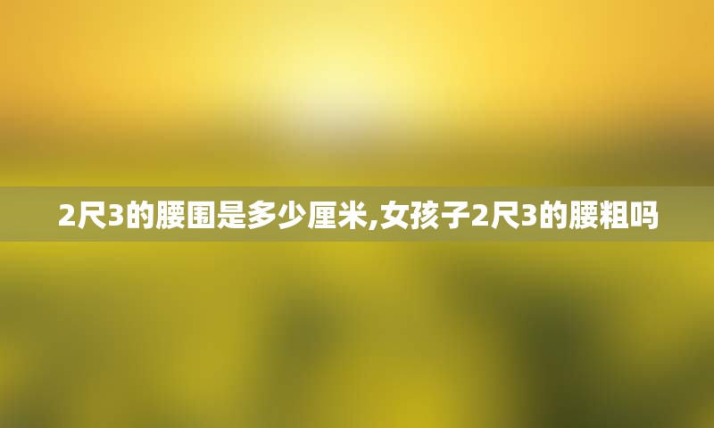 2尺3的腰围是多少厘米,女孩子2尺3的腰粗吗