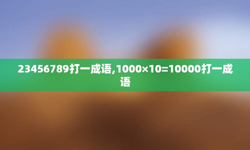 23456789打一成语,1000×10=10000打一成语