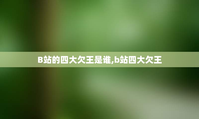 B站的四大欠王是谁,b站四大欠王