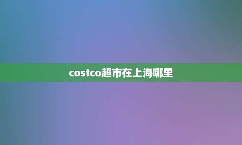 costco超市在上海哪里