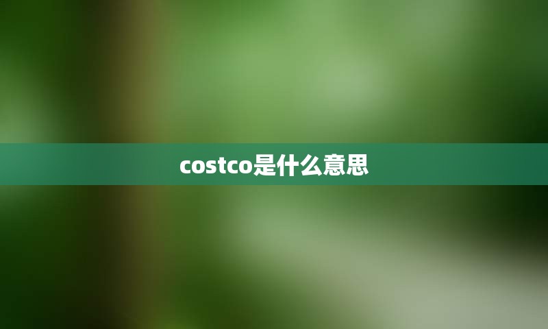 costco是什么意思