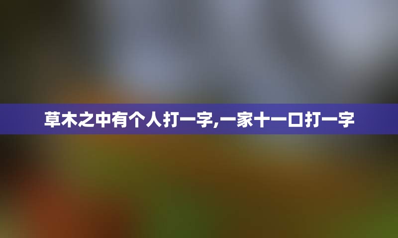 草木之中有个人打一字,一家十一口打一字