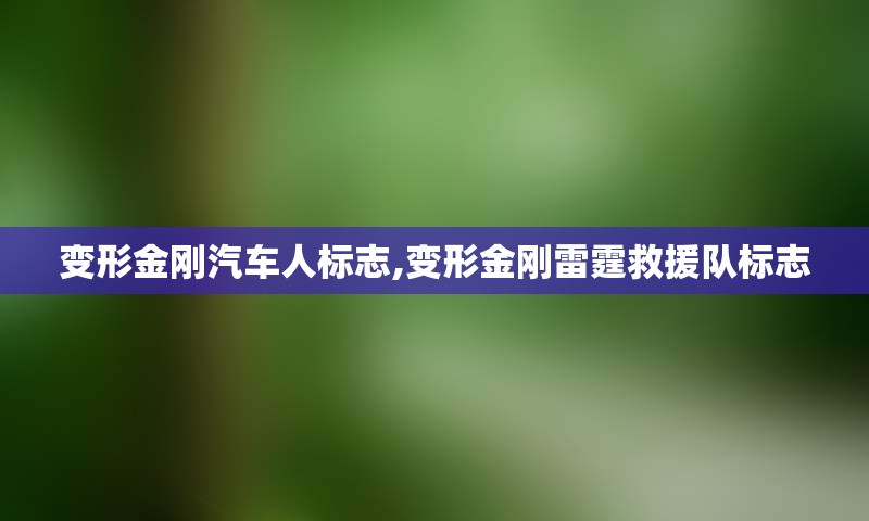 变形金刚汽车人标志,变形金刚雷霆救援队标志