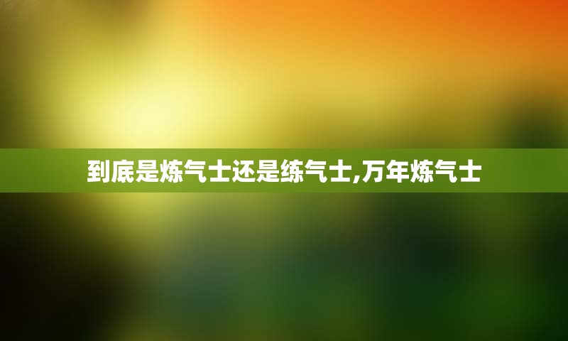 到底是炼气士还是练气士,万年炼气士