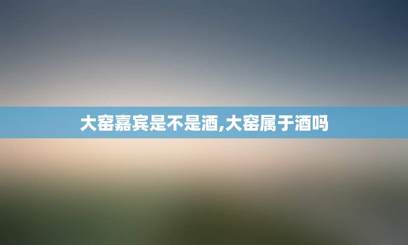 大窑嘉宾是不是酒,大窑属于酒吗