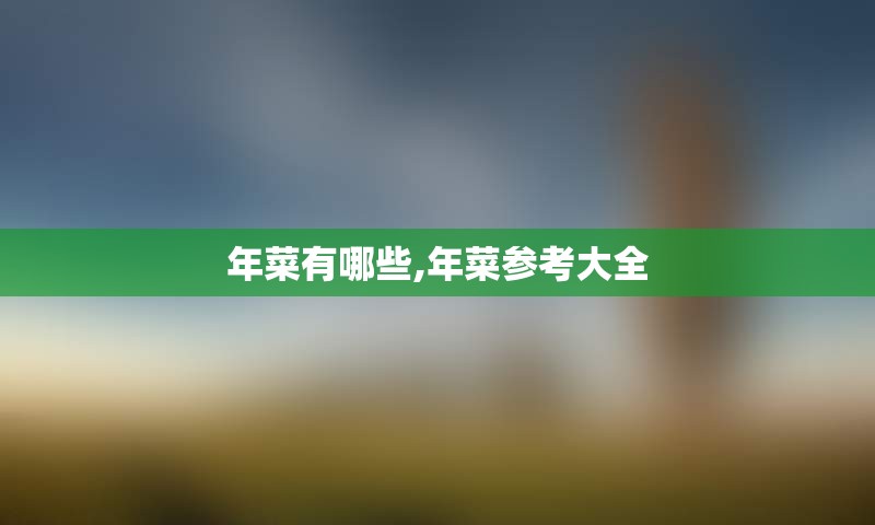 年菜有哪些,年菜参考大全