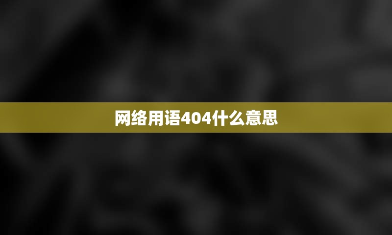 网络用语404什么意思
