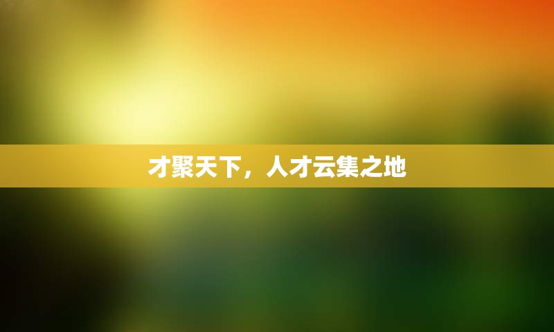 才聚天下，人才云集之地