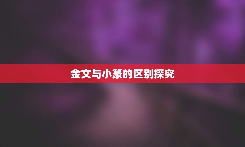 金文与小篆的区别探究