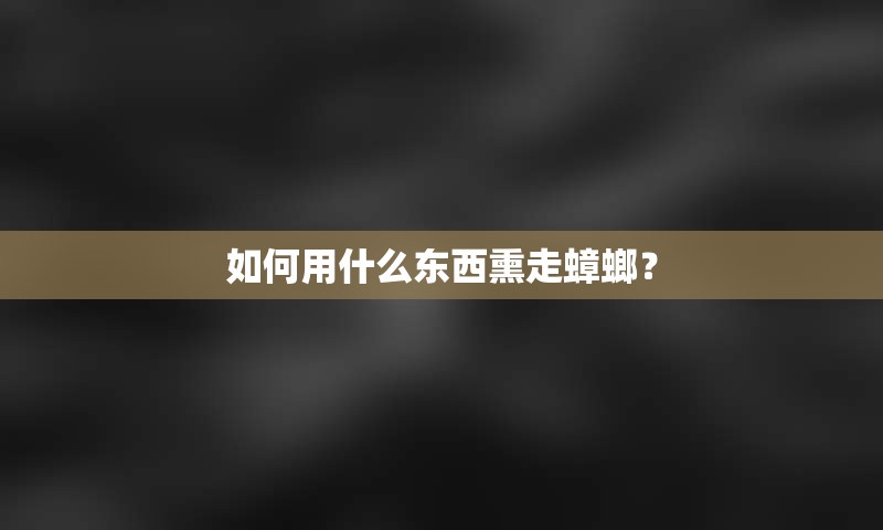 如何用什么东西熏走蟑螂？