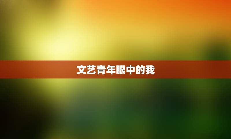 文艺青年眼中的我