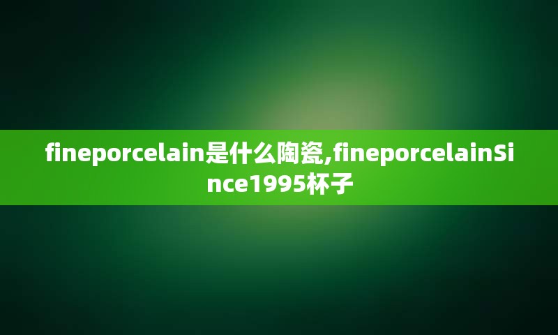 fineporcelain是什么陶瓷,fineporcelainSince1995杯子
