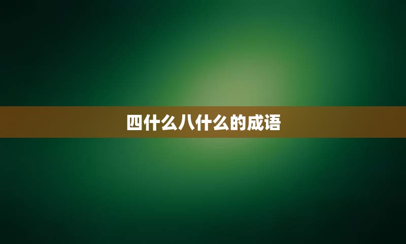 四什么八什么的成语