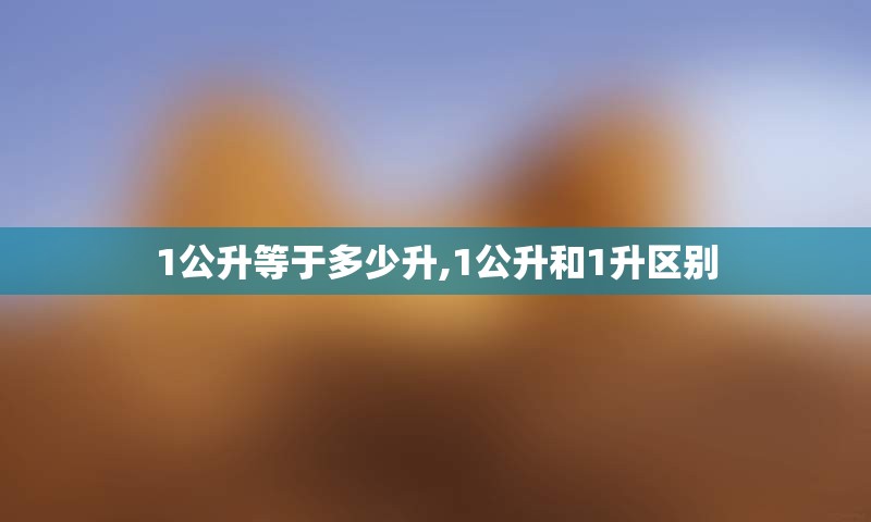 1公升等于多少升,1公升和1升区别